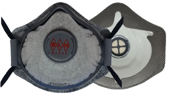 BLN BM 022 PRO X AC FFP2 NR AKTİF KARBON FİLTRELİ TOZ MASKESİ (1APARAT - 5 MASKE) ürün görseli 1