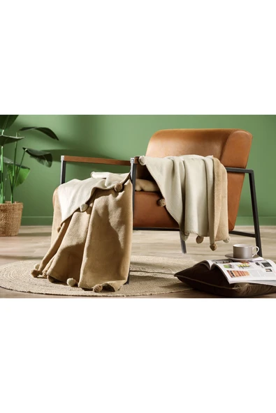 Özdilek Ozdılek Ck Battanıye Pamuklu Colourıst Ponponlu Bısc-polar ürün görseli 1