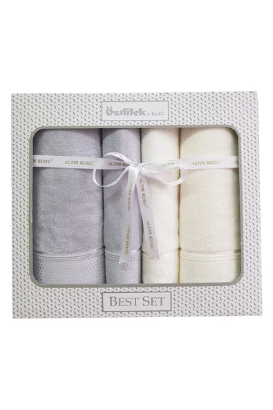 Özdilek Ditsy Best Set Hamam Takımı- Krem Gri ürün görseli 1