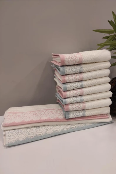 Özdilek Pembe-mint Evony Havlu El Yüz Havlusu 6'lı - Resim 7