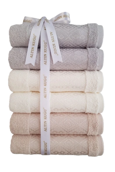 Özdilek Dory Yüz Havlusu 6 Adet- Pembe Krem Lila ürün görseli 1