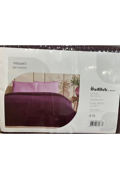 Özdilek Piramit Çift Kişilik Battaniye Mürdüm - Resim 2
