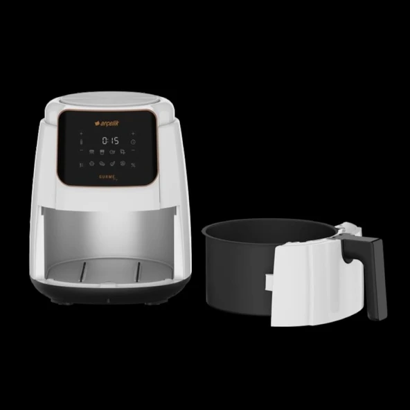 Arçelik Fra 6334 B Az Yağlı Fritöz 4,9 Lt Tek Hazneli, Isı Ayarlı, Enerji Tasarruflu, Dokunmatik Kontrollü ve Kolay Temizlik Özellikli - Resim 3