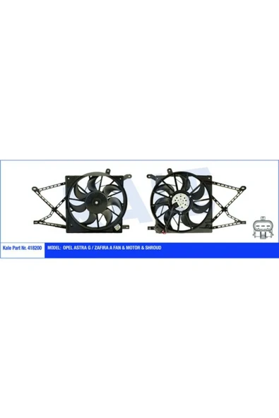 418200-FAN Motoru Opel Astra G / Zafıra A 230W 380MM Fan-Motor-Davlumbaz ürün görseli 1
