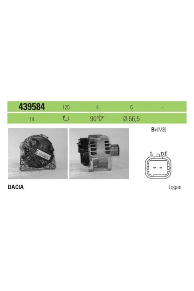 439584-ALTERNATÖR 14V 125A Clıo Iı-Kng-Logan 1.5dcı ürün görseli 1