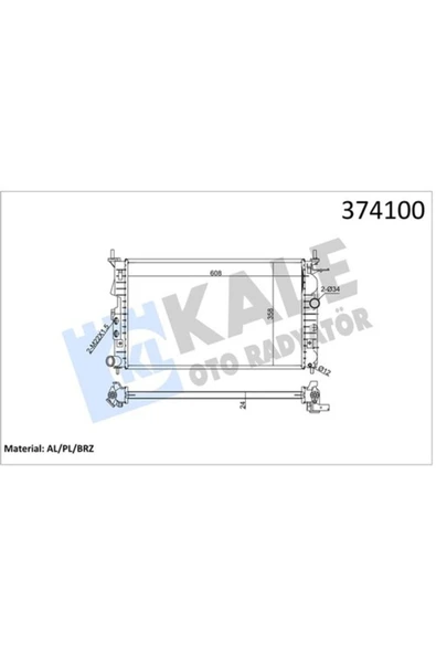 Radyatör Vectra B Ac Klimasız Mek Otom 607X378X24 1300159-1300160-1300180-1300185 ürün görseli 1