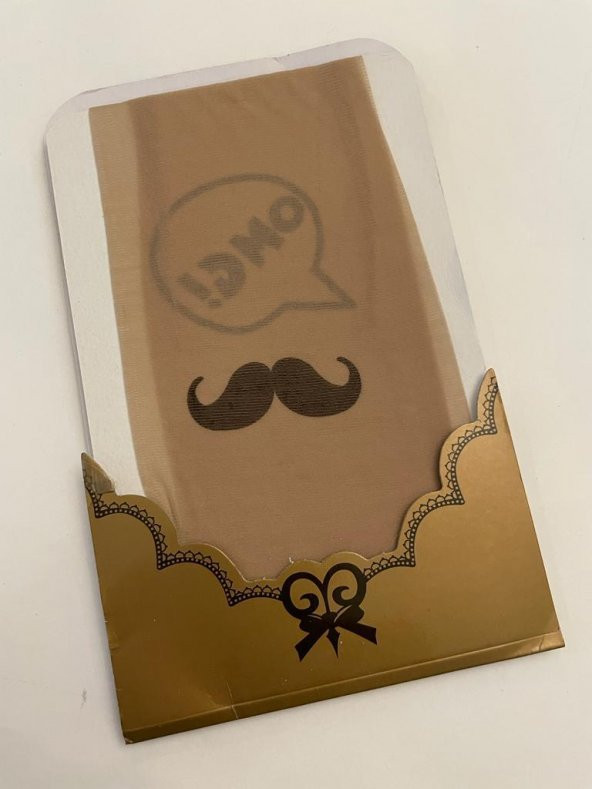 Külotlu Bayan Çorabı - Moustache / OMG Desenli - 5