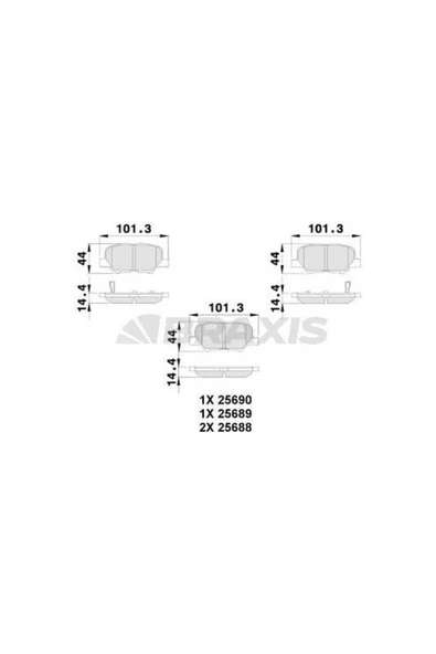 MITSUBISHI ARKA FREN BALATASI ASX 12- OUTLANDER II 12- MAZDA 6 13- CITROEN C4 12- 1609899680 FREN BA ürün görseli 1