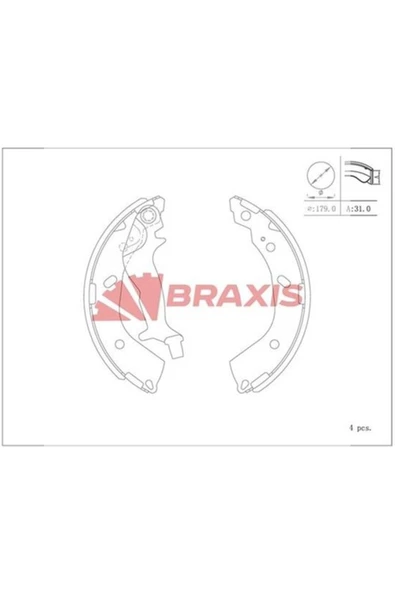 Arka Fren Balatası Kampana Tıp Pabuc Hyundaı Getz 2002-> ürün görseli 1