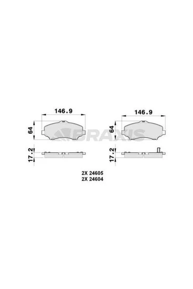 Arka Fren Balatası Chrysler Grand Voyager V Dodge Caravan Journey ürün görseli 1