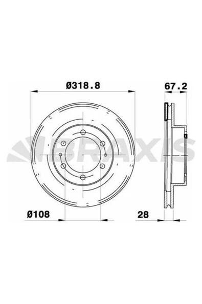 Fren Diski Ön Havalı Toyota Hılux 2.5 D4D 2005-> Hılux Vıgo 2015-> (319X6) ürün görseli 1