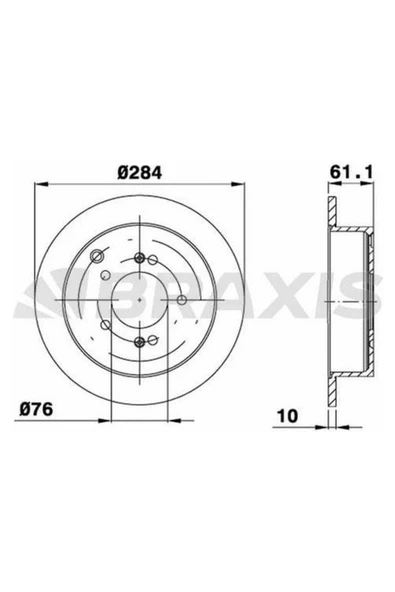 Fren Diski Arka Hyundaı Santafe 01-> Tucson 04-> Trajet 00-> Kıa Sportage 04-> (284X5) ürün görseli 1