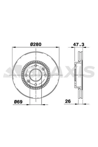 Fren Diski Ön Havalı Hyundaı Elantra 1.6 2.0 00-06 Sonata 2.0 01-04 Meganetıs 2.0 01-> (280X4) ürün görseli 1