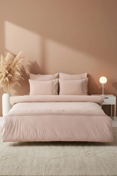 Grace Cappuccino Güpürlü Çift Kişilik %100 Pamuklu Nevresim Seti - 6 Parça Çeyiz Seti ürün görseli 1