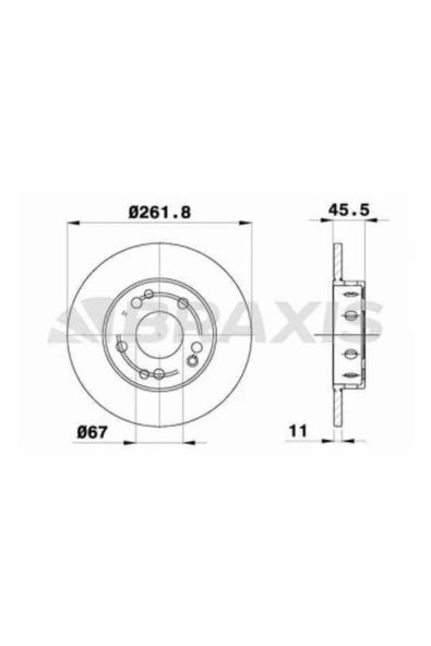 Mercedes Fren Diski On 190 W201 85>93 - Ae0470 ürün görseli 1