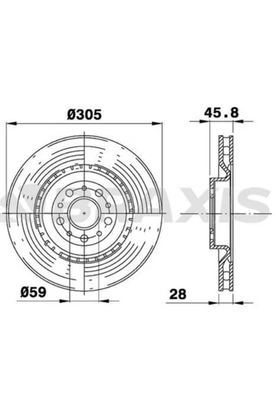 ON FREN AYNASI (DISKI) DOBLO III FIAT 500 COMBO 1,3D / 1,4 / 1,6D (305MM 5 BIJON) ürün görseli 1
