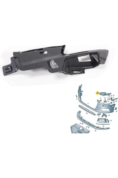 Audi A3 Sedan Sol Ön Tampon Braketi 2017 Sonrası 8V5807319 ürün görseli 1