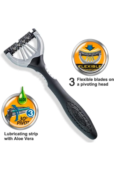 Wilkinson Sword Extreme 3 Black 10 Adet Erkek Kullan At Tıraş Bıçağı Hassas Cildler - Resim 2