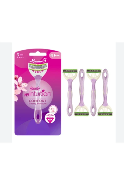 Intuition Comfort Xtreme 3 Kadın Tıraş Bıçağı, 4'lü Paket ürün görseli 1