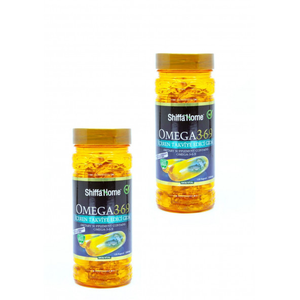 Shiffa home omega 3-6-9 1000 mg 100 softgels x 2 pieces