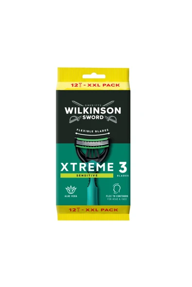Wilkinson Sword Xtreme 3 Sensitive Tıraş Bıçağı 12'li XXL Paket ürün görseli 1
