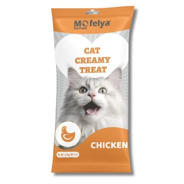 Mofelya Yüksek Proteinli Tavuklu Krem Kedi Ödül Maması 15 gr 4'lü ürün görseli 1