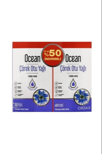 Ocean Çörek Otu Yağı 60 Kapsül 2 Adet ürün görseli 1