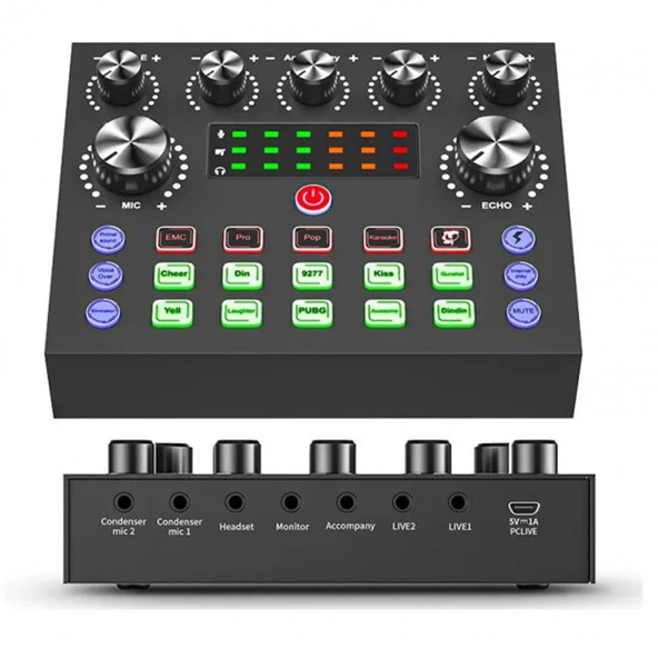 Canlı Web yayını için ses mikseri kondanser mikrofon paketi canlı stüdyo - Resim 2