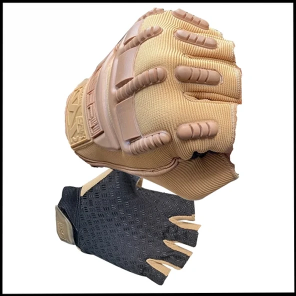 Uyguna-Yakala Parmaksız Eldiven Kum-D.031 ürün görseli