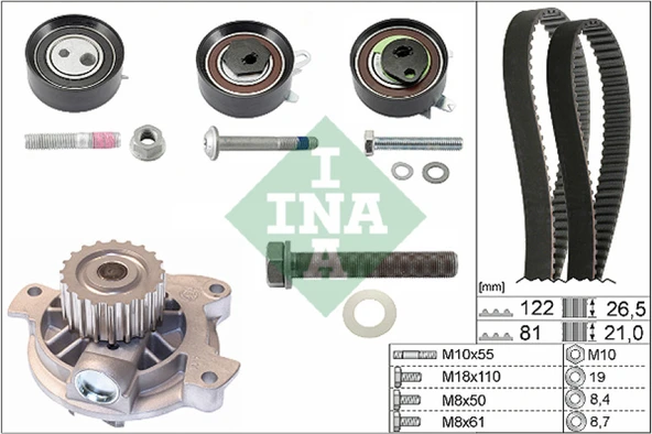 Vw Triger Seti - 122 Dis / Devirdaımlı - Kp15323xs / 530048330 - İna 530 0484 30 - Resim 1
