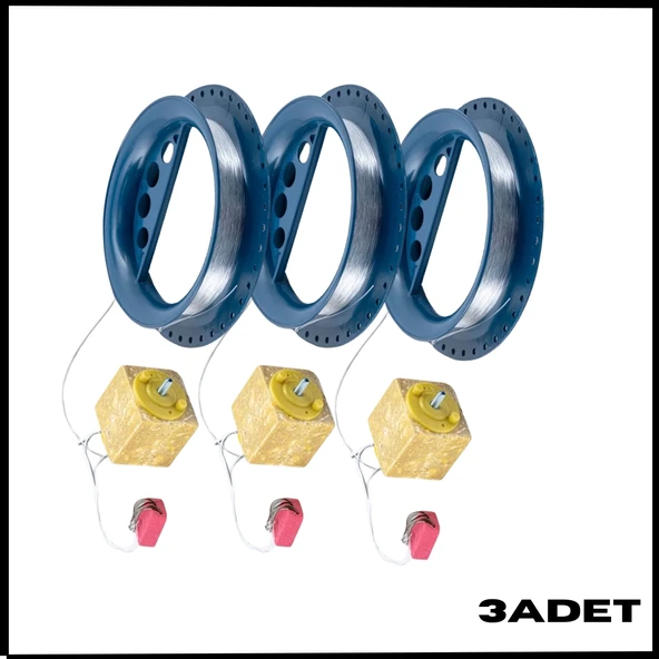 Uyguna-Yakala Büyük Kasnak - 3 Adet - 4 İğneli Sazan El Oltası Takımı- Küspeli-TAK.165 ürün görseli 1