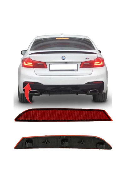 Bmw 5 Serisi G30 Arka Tampon Reflektörü Sol M Paket 2017 Sonrası ürün görseli 1