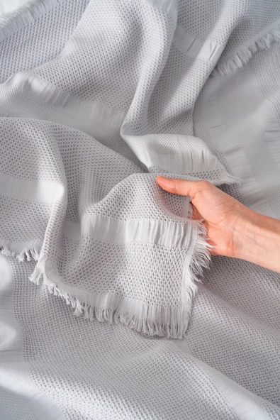 Amara Taş Nakışlı Çift Kişilik %100 Pamuklu Nevresimli Pike Seti - 7 Parça Çeyiz Seti - Resim 6