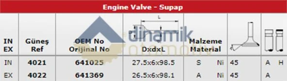 Opel Subap Takımı Y17dt Z17dt Corsa C Combo C Astra H - Gunes 4021-4022 ürün görseli 1