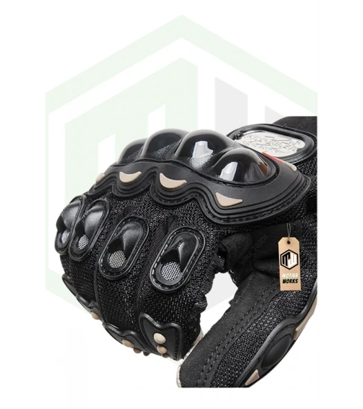 ProBiker Mpro PR100S Motosiklet Eldiveni Siyah 3 Mevsim Korumalı Standart Elastik Kumaş - Resim 3