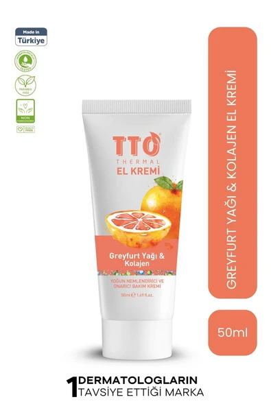 TTO El Kremi Greyfurt Yağı ve Kolajen El Kremi 50 ml ürün görseli 1