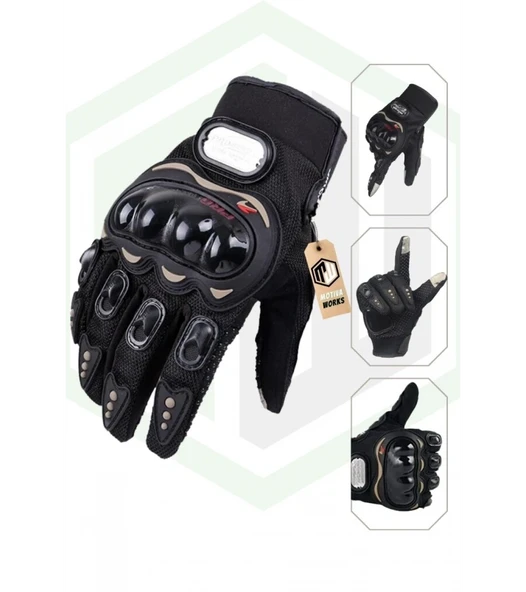 ProBiker Mpro PR100S Motosiklet Eldiveni Siyah 3 Mevsim Korumalı Standart Elastik Kumaş ürün görseli 1