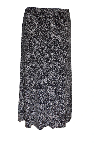 Kadın Betül 8 Parça Lastikli Astarsız Siyah Ecem Desenli Etek - Resim 4