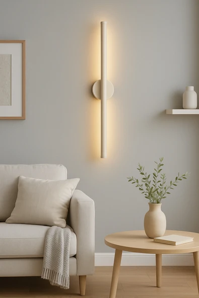 Netzy Sahara Glow™ Sahra Işıltısı 70 cm Modern Kablosuz Pilli LED Aplik Montajsız Duvar Lambası Pil Dahil - Resim 2