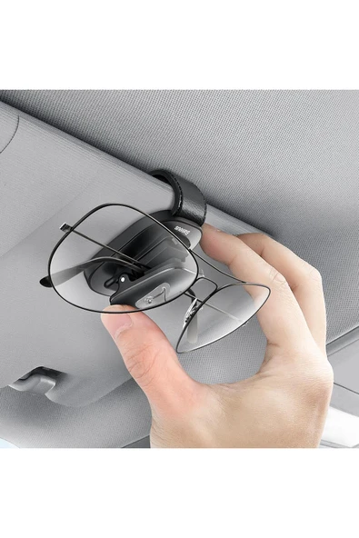 Baseus Platinum Araç Oto Güneşlik Gözlük Tutucu Klipsli, Siyah - Resim 2