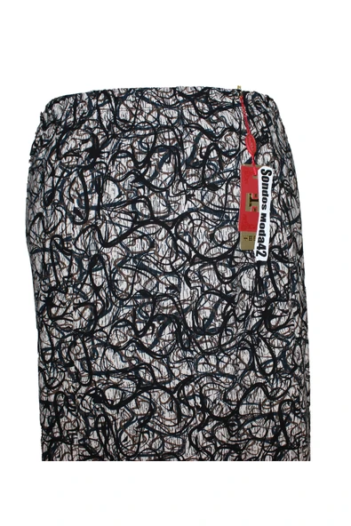 Kadın Betül Battal Beden 8 Parça Kaliteli Lastikli Çizgili Desen Siyah Etek - Resim 2