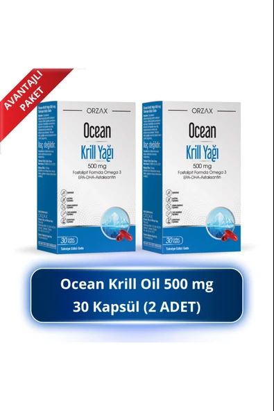 Ocean Krill Oil 500 Mg 30 Kapsül 2 Adet ürün görseli 1