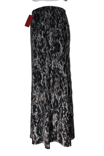 Betül Kadın Battal Beden 8 Parça Kaliteli Lastikli Siyah Etek - Resim 2