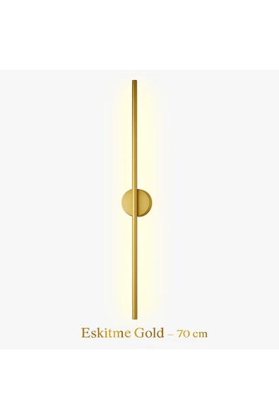 VOLTMARKET Modern Pilli Aplik Tak Çalıştır Kablosuz Ledli Aplik Eskitme Gold Pil Dahildir 70cm ürün görseli 1