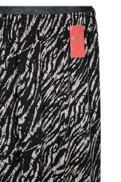 Kadın Battal Beden 8 Parça Kaliteli Lastikli Siyah Etek Desen 05 - Resim 2