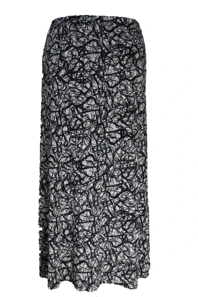 Kadın Betül Battal Beden 8 Parça Kaliteli Lastikli Çizgili Desen Siyah Etek - Resim 4