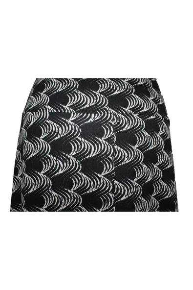 Nehir Lastikli Zikzak Desen Siyah Etek - Resim 5