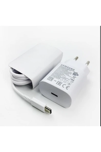 Samsung A20 / A30 / A50 / A70 / M20 / M23 / M51 Type-c 25w Orjinal Hızlı Şarj Aleti Cihazı Beyaz (kutulu) - Resim 3