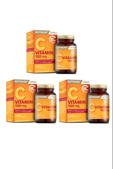 Nutraxin C Vitamin 1000 Mg 30 Tablet 3 Adet ürün görseli 1