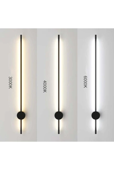 seyyah Modern Dekoratif çubuk ledli Pilli Led Duvar Aplik siyah 70 Cm ( 1 Adet ) - Resim 2
